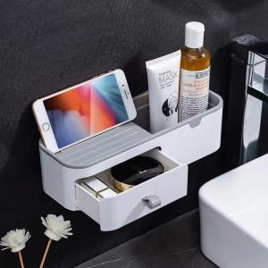 WALL MOUNTED COSMETIC AND SOAP ORGANIZER