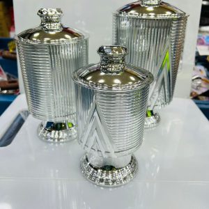ACRYLIC SPICE AND GROCERIES JAR 3 - Pcs set - SILVER